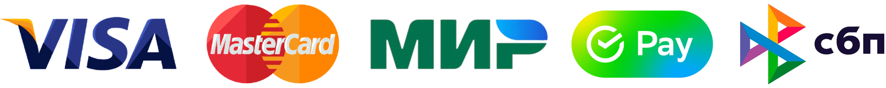 Visa, Mastercard, Мир, SberPay и СБП